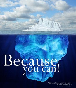 Photo of an iceberg with the text Because You Can!