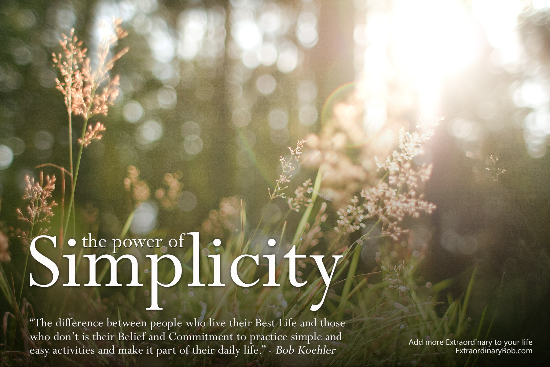 Bob Koehler talks about The Power of Simplicity  Add More 