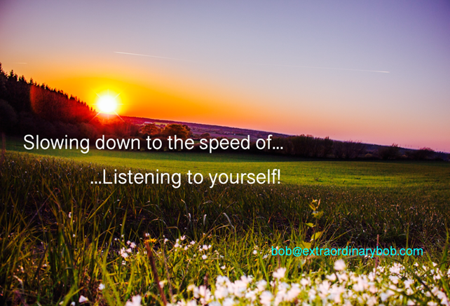 Slowing Down to the Speed of…Listening to Yourself!